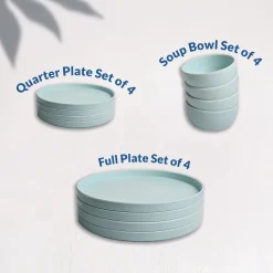 Minto Blue Sparkle Melamine Dinner Set – 12 Pcs