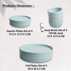 Minto Blue Sparkle Melamine Dinner Set – 12 Pcs