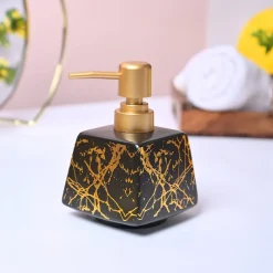 Modern Black Rectangle Ceramic Soap Dispenser