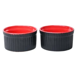 Muffin Cup Set – Black & Red (180 ml x 2)
