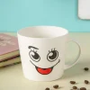 Mug, Emoji Print, for Tea & Coffee, White, Ceramic, 450 mL (Product Images) Issue