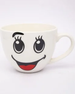 Mug, Emoji Print, for Tea & Coffee, White, Ceramic, 450 mL (Product Images) Issue