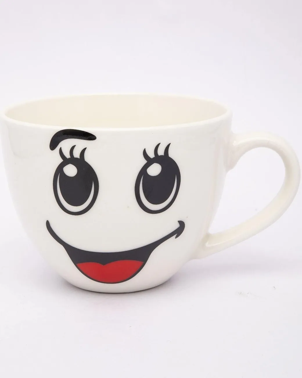 Mug, Emoji Print, for Tea & Coffee, White, Ceramic, 450 mL (Product Images) Issue