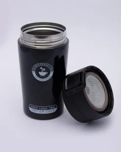 Mug, with Sipper Lid, Tea & Coffee Mug, Black, Stainless Steel, 330 mL