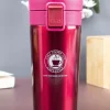 Mug, with Sipper Lid, Tea & Coffee Mug, Red, Stainless Steel, 330 mL
