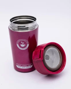 Mug, with Sipper Lid, Tea & Coffee Mug, Red, Stainless Steel, 330 mL