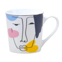 Multicolor Ceramic Coffee Mug 450 Ml - Face Sketch, Cups & Mugs