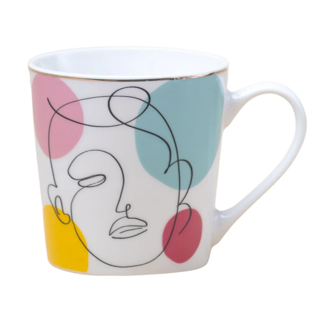 Multicolor Ceramic Coffee Mug 450 Ml - Abstract, Cups & Mugs