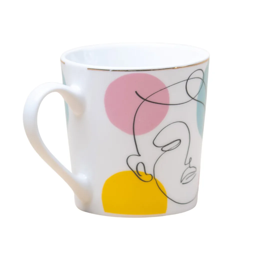 Multicolor Ceramic Coffee Mug 450 Ml - Abstract, Cups & Mugs