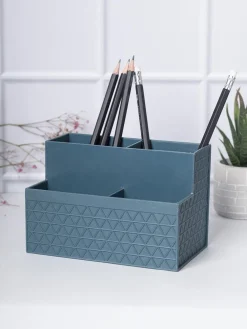 Multi-Purpose Desk Organizer with 4 Compartments - Dark Cyan