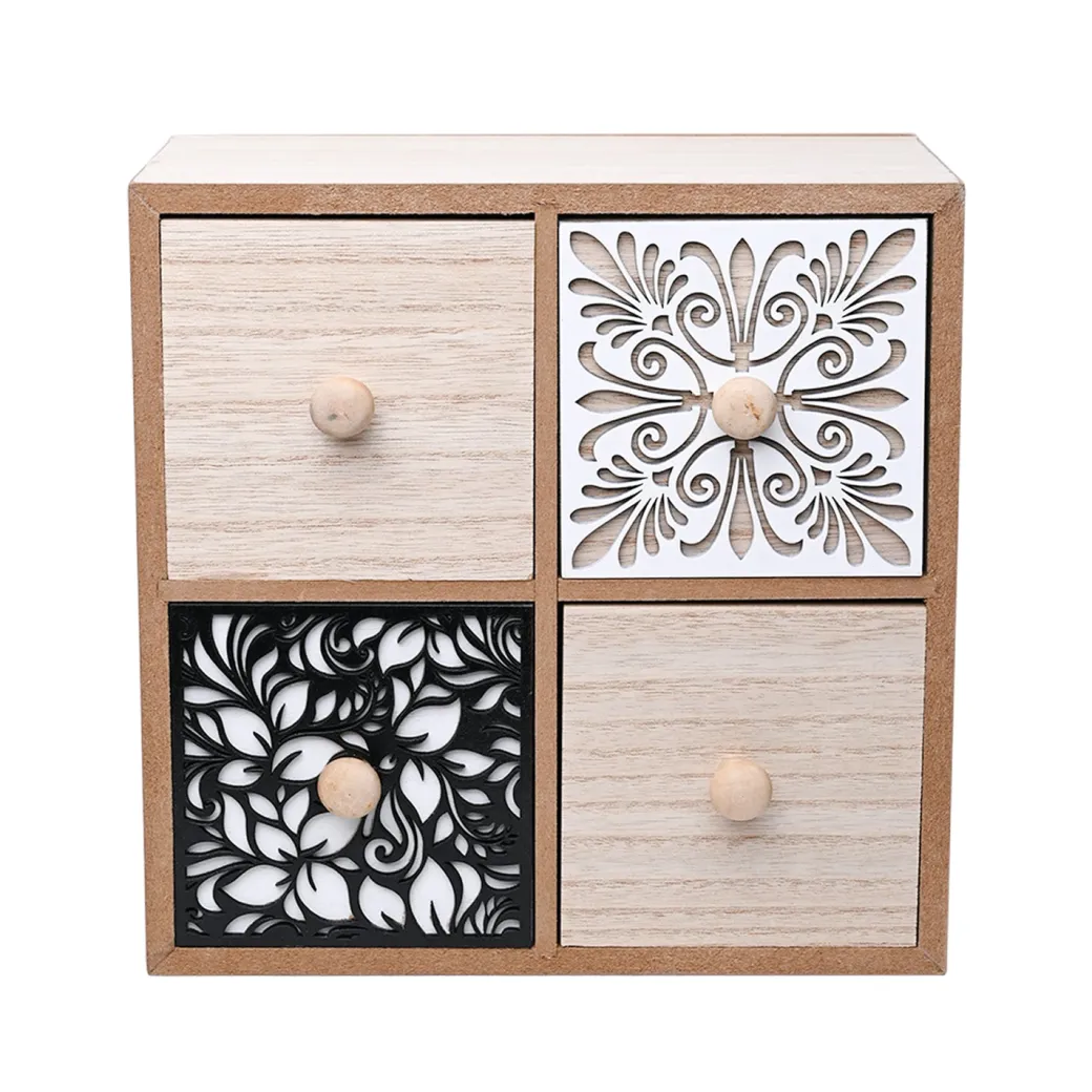 Multipurpose Floral Table Drawer Organizer - 2 Layers & 2-2 Compartment