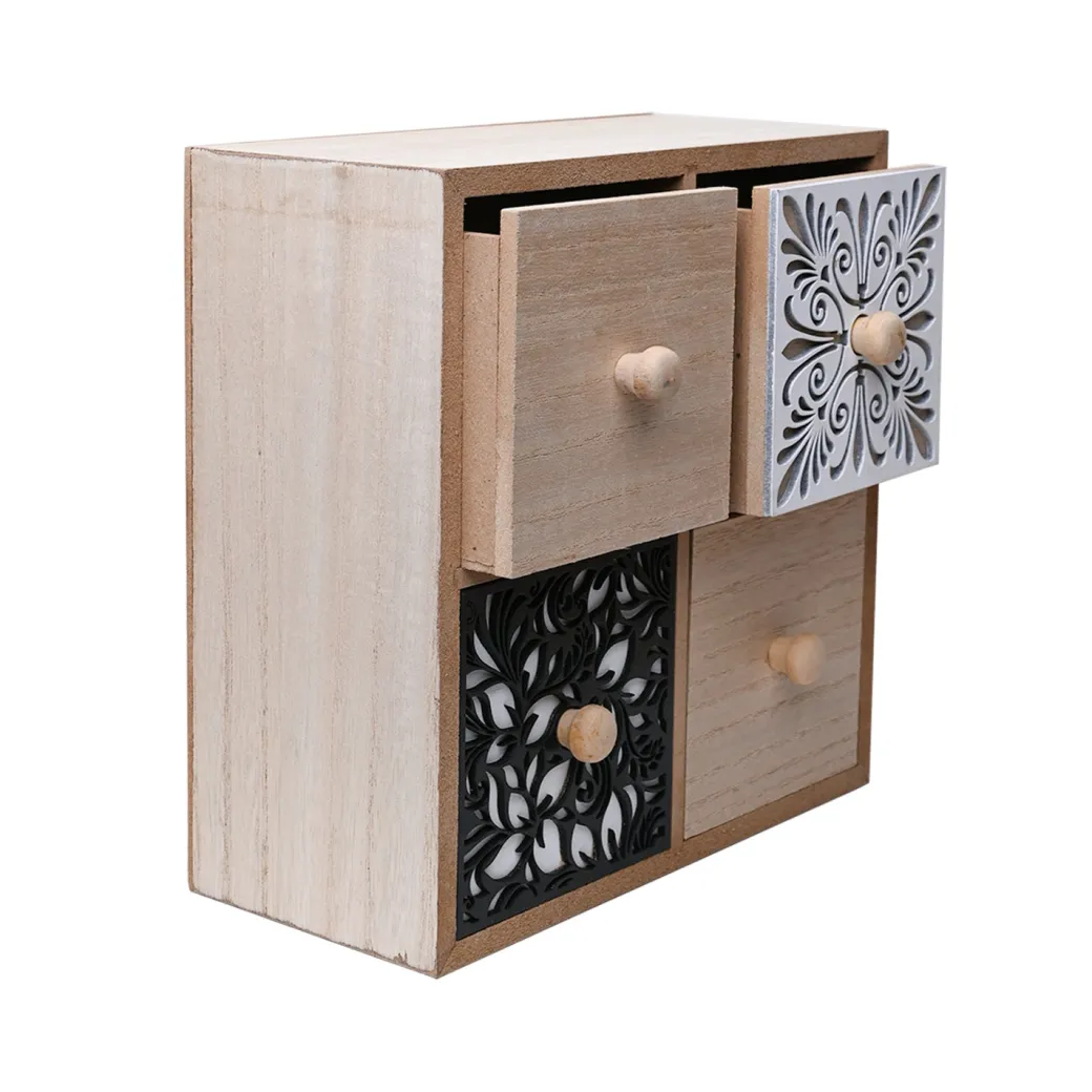 Multipurpose Floral Table Drawer Organizer - 2 Layers & 2-2 Compartment