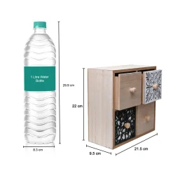 Multipurpose Floral Table Drawer Organizer - 2 Layers & 2-2 Compartment