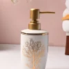 Nature Inspired White Ceramic Soap Dispenser