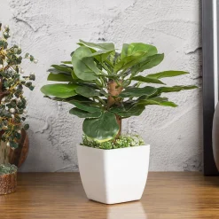 Obcordate Shape Leafs Home Decor Artificial Flower Pot