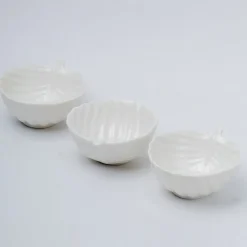 Off White Ceramic Dish - Pack Of 3, Plain