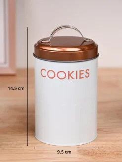 Off-White Iron Jar Set of 3 - Cylindrical Shape