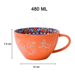 Orange Geomatry 480ml Cup