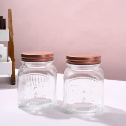Pack Of 2 Glass Jar Set, 900mL Each