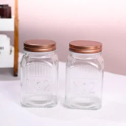 Pack Of 2 Glass Jar Set, 1100mL Each