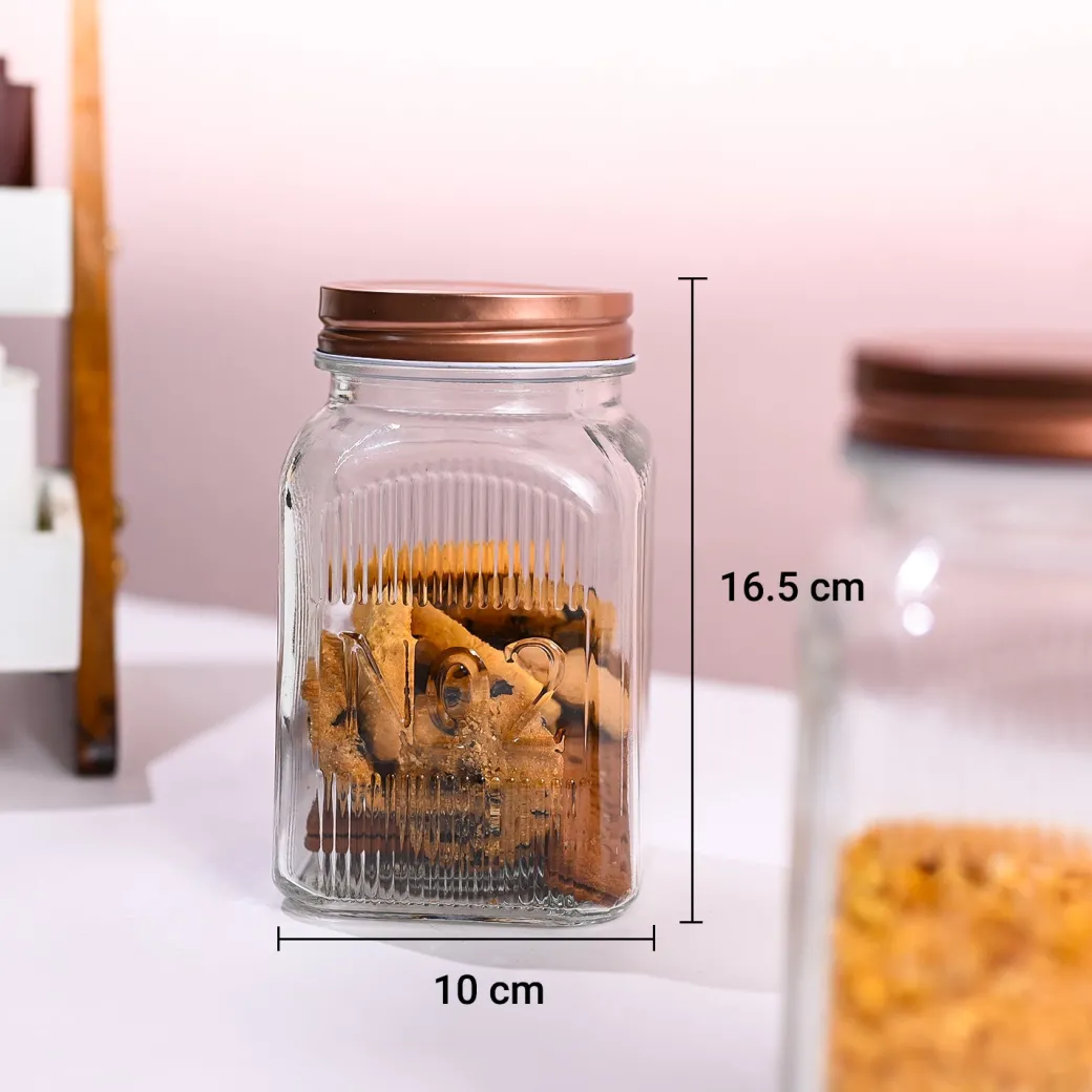 Pack Of 2 Glass Jar Set, 1100mL Each