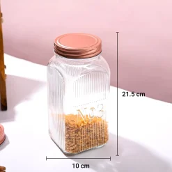 Pack Of 2 Glass Jar Set, 1500mL Each