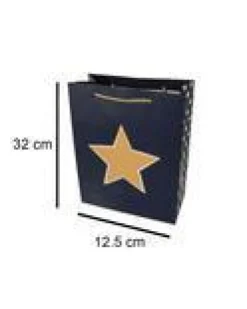 Paper, Gift Bag Pack Of 3, Printed Star, Glitter : Finish, Multicolor