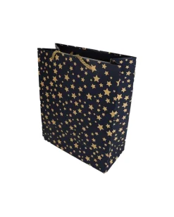 Paper, Gift Bag Pack Of 3, Printed Star, Glitter : Finish, Multicolor