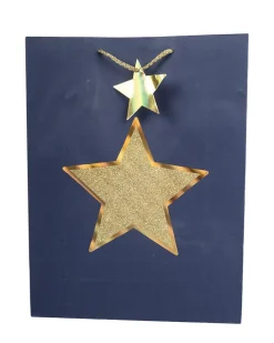 Paper, Gift Bag Pack Of 3, Printed Star, Glitter : Finish, Multicolor