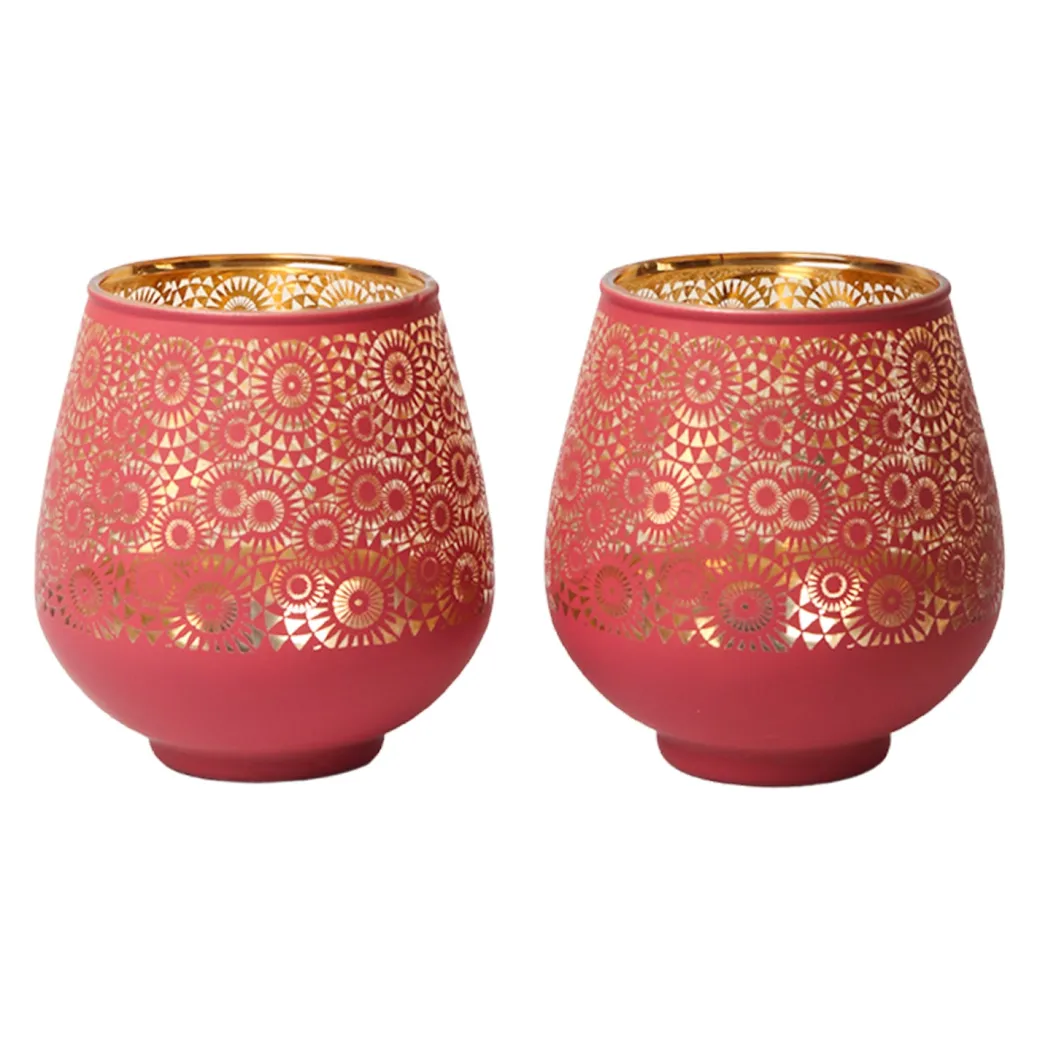 Pink + Golden T-Lite Holders