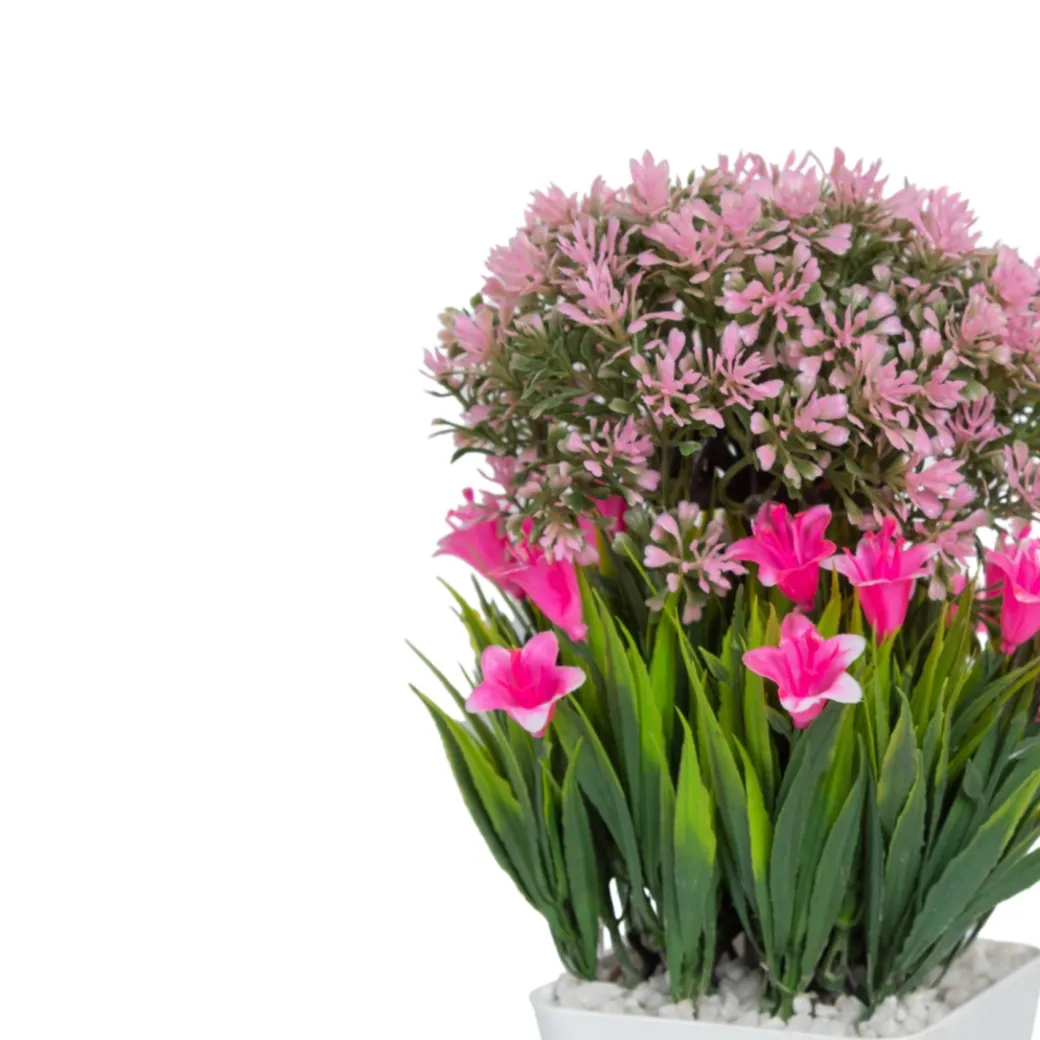 Pink Artificial Flower Pot For Home Decor