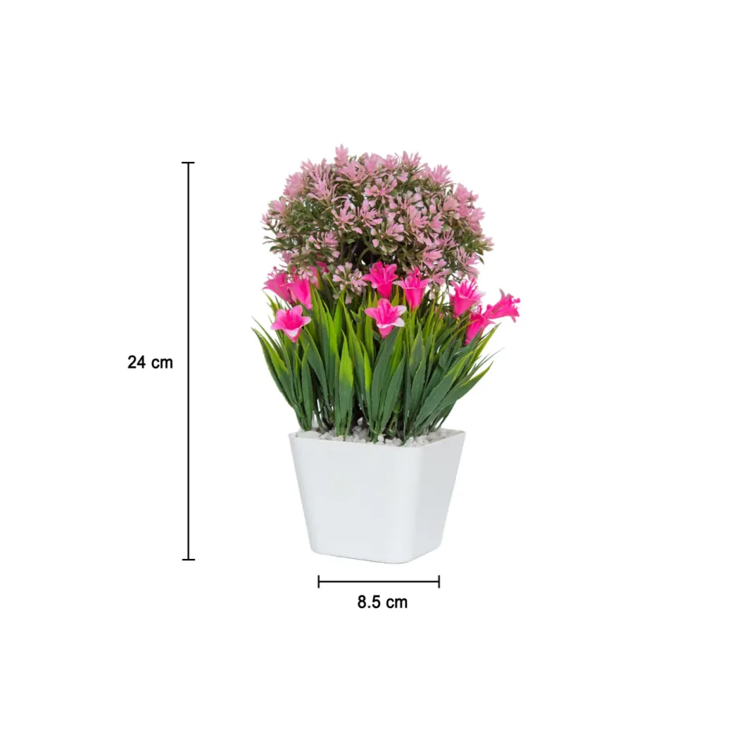 Pink Artificial Flower Pot For Home Decor