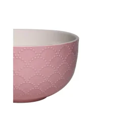 Pink Ceramic Bowl - 580Ml, Fish Scale
