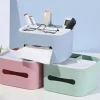 Plastic + Wood, Table Organizer, Geometric, Matt : Finish, Multicolor