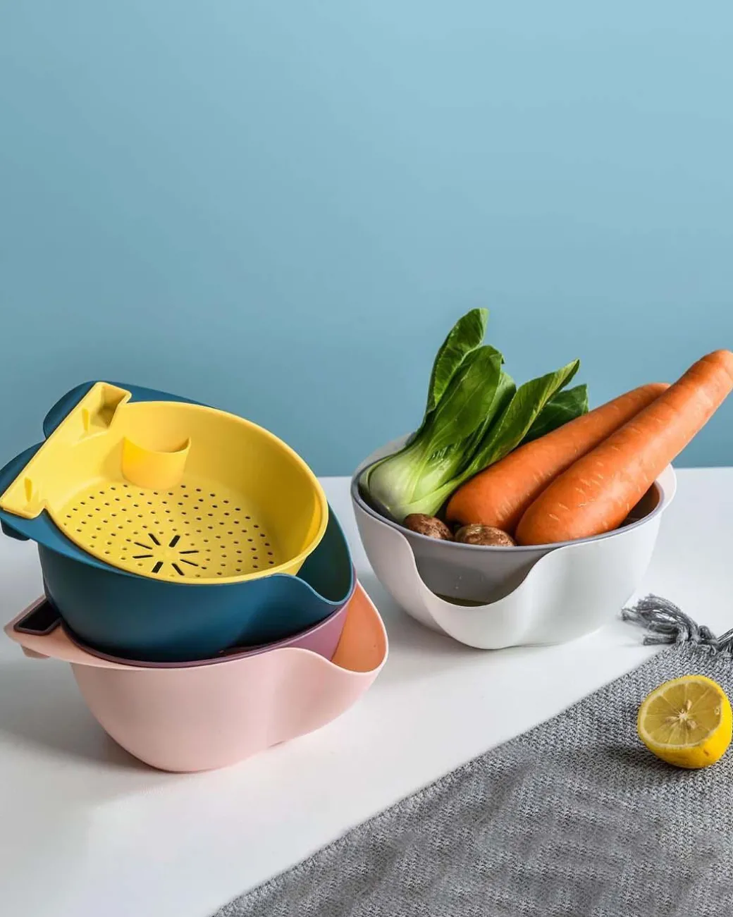 Plastic, Colander, Perforated, Matt : Finish, Multicolor