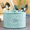 Polka Dot Cutlery Holder - Green