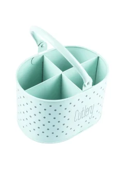 Polka Dot Cutlery Holder - Green