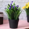Purple Artificial Flower With Pot