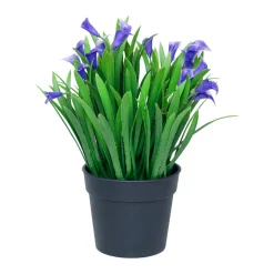 Purple Artificial Flower With Pot