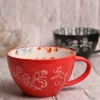Red Floral 480ml Cup