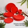Red Hammered Melamine Dinner Set – 12 Pcs