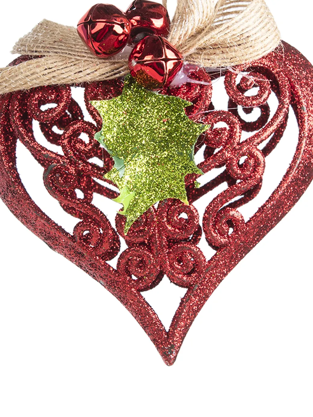 Red Heart - Christmas Hanging Ornaments- Heart Set Of 2 Pcs