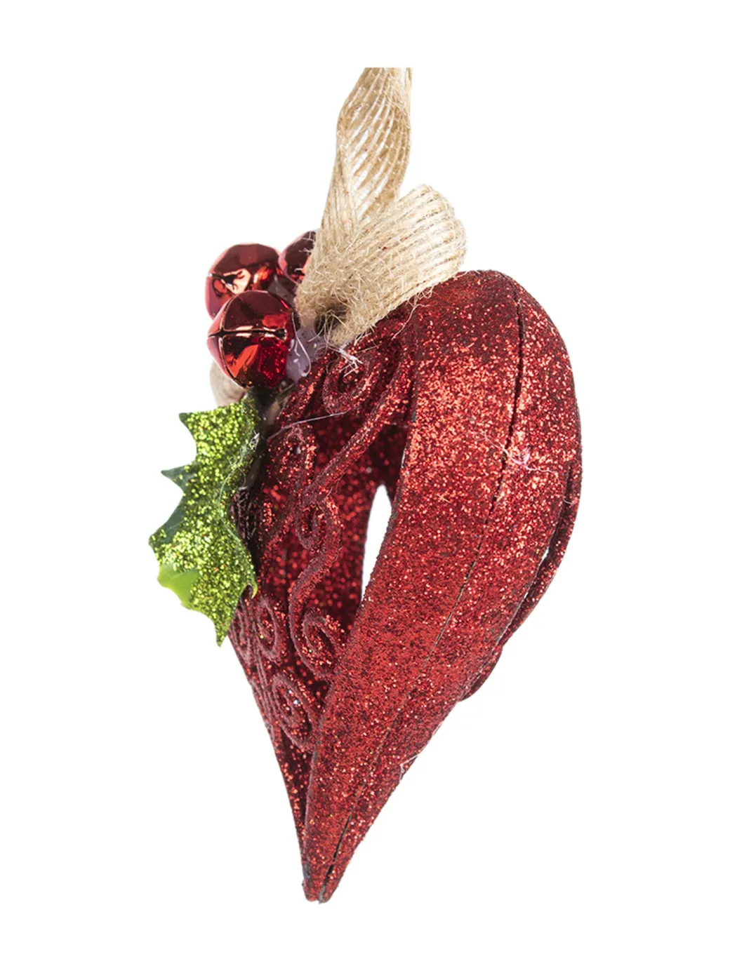 Red Heart - Christmas Hanging Ornaments- Heart Set Of 2 Pcs