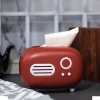 Red Vintage Napkin Box Holder - Radio Design