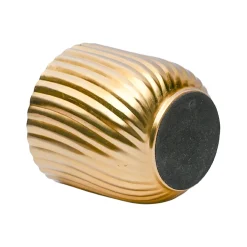 Ribbed Flower Vase - Golden & Metal