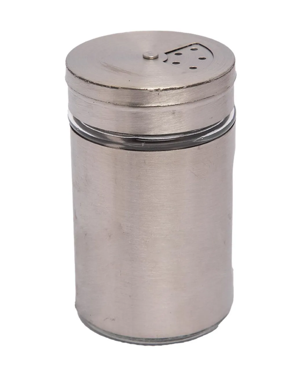 Salt & Pepper Set, Silver, Glass & Stainless Steel, Set of 2, 100 mL
