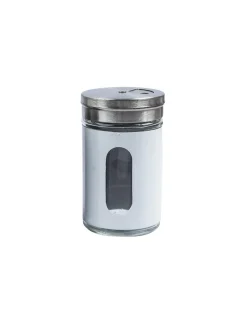 Salt & Pepper Shaker, Black & White, Stainless Steel & Glass, Set of 2