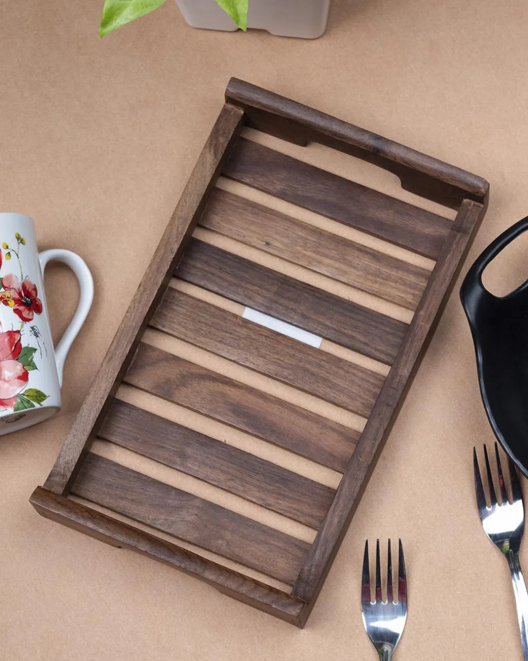 Sheesham Wood Handcrafted Small Serving Tray