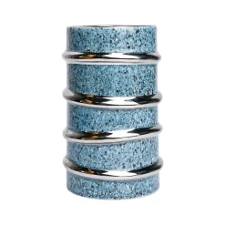Silver Edge + Ribbed Vase