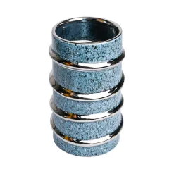 Silver Edge + Ribbed Vase